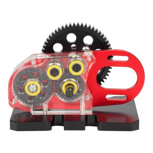 Fiberclassics RC Planes High Performance CNC 2Low Gearbox Middle Transmission with Overdrive Gear for LCG 1/10 RC Crawler Axial SCX10 II III 90046 Capra TRX4 Upgrade Part Red
