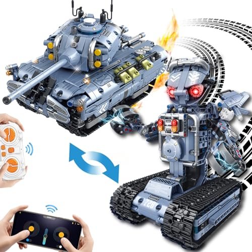 JONRRYIN 901 Pieces Programmable Robot and Race Car Building Blocks Toy for Kids Ages 6 to 12 Light Blue