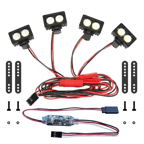 Zhongzhen LED Light Bar Crawler Lights 4PCS Roof Light Kit for Grasshopper RC Car Kit Axial SCX10 Traxxas TRX4 TRX4M Arrma Senton Redcat GEN7 1/10 1/18 Scale Models