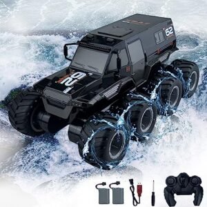 SEKAIHT Giant RC Amphibious Adventure Monster Truck 2.4GHz 8WD High Speed Waterproof Remote Control Car with 2 Rechargeable Batteries for Kids Age 8 12