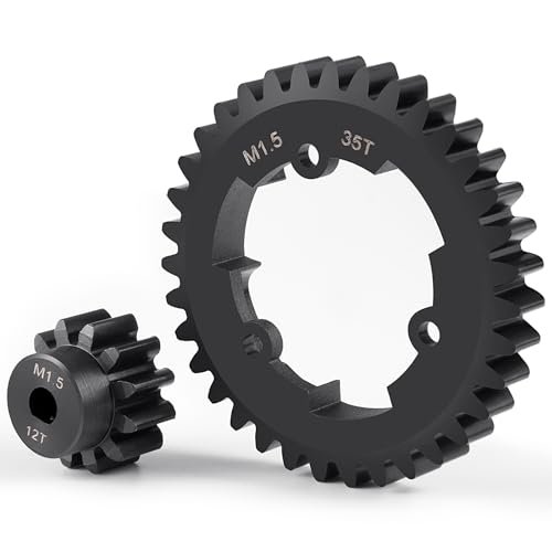 BRKRC 40CR Steel Spur Gear M1.5 35T Pinion Gear 12T Upgrade Parts for 1/5 Nitro RC Trucks X MAXX 6S 8S XRT