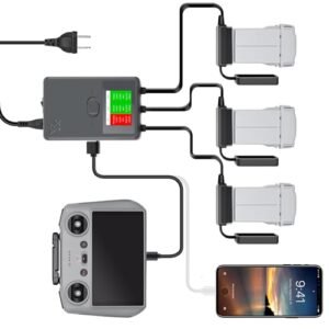 Hanatora Display Parallel Battery Charger for DJI Mini 4 Pro Mini 3 Mini 3 Pro Fast Charging Three Batteries Multi Hub Drone Accessories