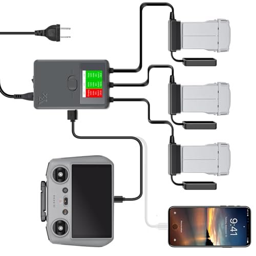 Hanatora Display Parallel Battery Charger for DJI Mini 4 Pro Mini 3 Mini 3 Pro Fast Charging Three Batteries Multi Hub Drone Accessories