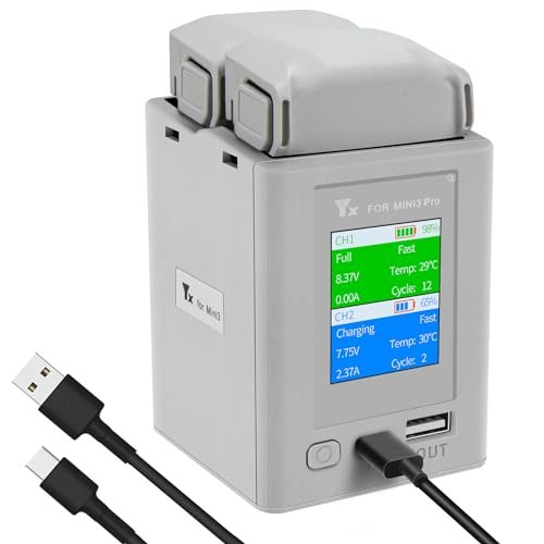 Hanatora LCD Parallel Charger for DJI Mini 4 Pro Mini 3 Pro Battery Fast Charge Two Batteries Drone Accessories