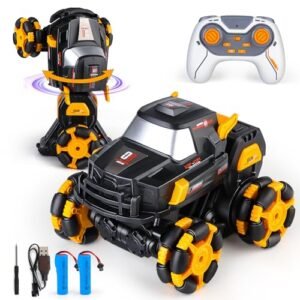 BTEC Transform Remote Control Car Optimus Prime Transforming Truck 1/16 Scale 2.4Ghz RC Stunt Car Toy for Kids