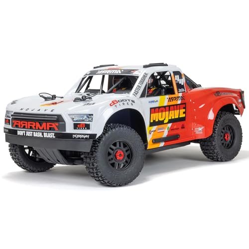 ARRMA Mojave 1/8th Scale RC Truck 4X4 4S BLX Desert Truck RTR White Red ARA4404T1