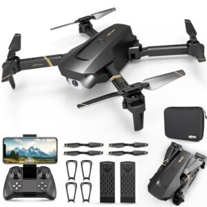 4DRC V4 RC Engine Foldable Mini Drone with 1080P HD Camera Stable Hover Gravity Control Auto Follow Trajectory Flight One Key Take Off 2 Batteries