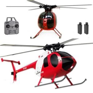 Ssccgym 335MM MD500 C189 RC Hover Aircraft with Optical Flow Positioning 1 28 Scale RTF Helicopter 2Packs Battery