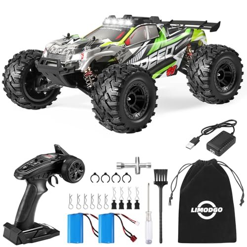 Limodgo Extra Large RC Truck 1/10 Scale Fast Remote Control Car 28 MPH 4WD Off Road Monster Truck Olive Green