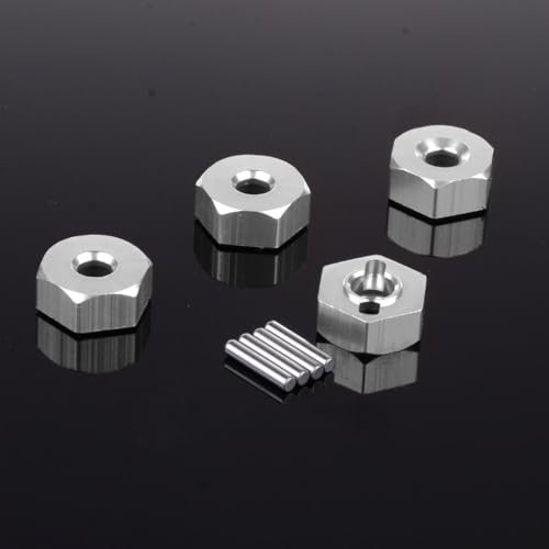 Chanmoo 12mm Wheel Drive Hex with Pin Screws Upgrade Parts for VRX RC Truck and 1/10 Scale RC Cars Silver 4PCS