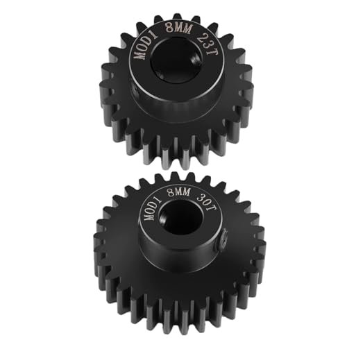 BRKRC 2pcs Set 8mm Steel Pinion Gear M1 Motor Gears for Hot Wheels Monster Trucks Transforming Rhinomite RC and Arrma HPI Traxxas X MAXX 6S 8S XRT Monster E REVO 1 5 1 6 1 10 RC Car Upgrade 23T 30T