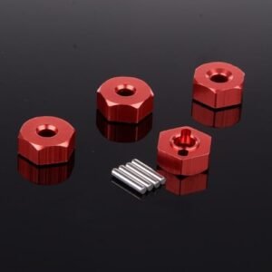 Chanmoo 1/10 12mm Wheel Drive Hex with Pin Screws for Volvo Truck RC Upgrade Parts 4PCS Red