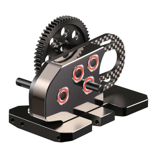 YFGXFXF 2 Low Overdrive Gearbox LCG Performance Transmission with Carbon Cover Electroplated CNC for 1/10 RC Crawler LCG Chassis Gearbox Capra SCX10 II Perfect for RC Performance Hobbies