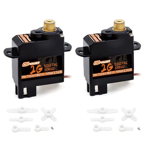 DSPOWER 2PCS 2G Micro Servo Digital Servo Mini Servo Metal Gear Coreless Motor for Vintage RC Model Airplanes