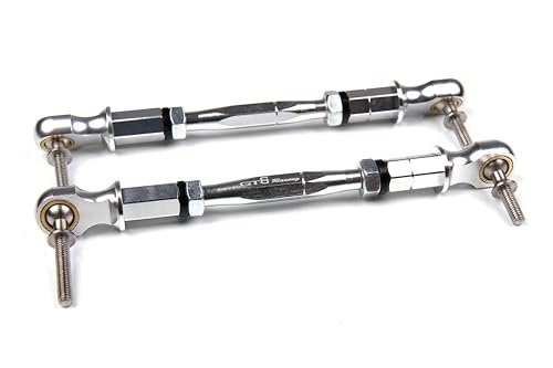 GTBRacing Metal Steering Linkage Turnbuckle Pull Rod Set for 1/5 RC Car HPI km rv Baja 5b ss 5sc Upgrade Part Silver 60 km rc car
