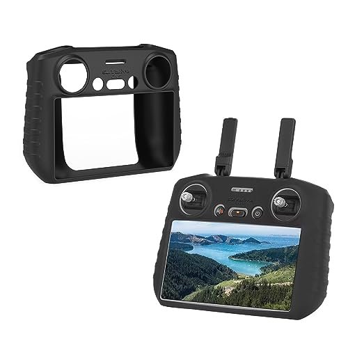 FSIDIWT Silicone Protective Case Cover for DJI RC 2 Remote Controller Compatible with DJI Mini 4 Pro Air 3 Drone Accessories Perfect for Don Smith RC Plans Black Without Sunhood