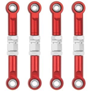 ShareGoo 4Pcs Metal Steering Rod Servo Linkages Turnbuckle for Hyper Go MJX 16207 16208 16209 16210 H16BM H16GT H16DR 1 16 RC Car Servo RC Car Steering Upgrade Parts Red