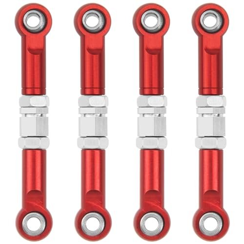 ShareGoo 4Pcs Metal Steering Rod Servo Linkages Turnbuckle for Hyper Go MJX 16207 16208 16209 16210 H16BM H16GT H16DR 1 16 RC Car Servo RC Car Steering Upgrade Parts Red