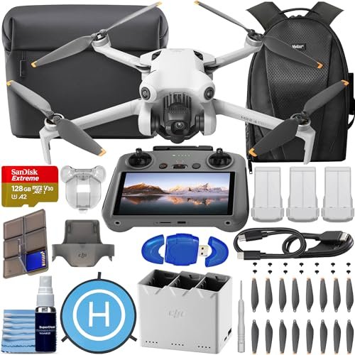 Best RC Trucks Under 200 DJI Mini 4 Pro Fly More Combo Plus with DJI RC 2 Screen Remote Controller 4K HDR Video Under 249g 45 Mins Flight Time Omnidirectional Vision Sensing Bundle