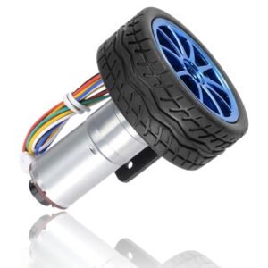 RC Wheel Balancing Putty Compatible DIY Encoder Gear Motor 12V with Mounting Bracket and 65mm Wheel Kit for Smart Car Robot 130RPM