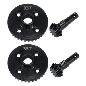 AMK Steel TRX4 Bevel Gear Set 12T 33T Overdrive 10T 35T Underdrive Differential Gears for RC Recycle 1/10 RC Crawler TRX6 TRX4 Upgrades