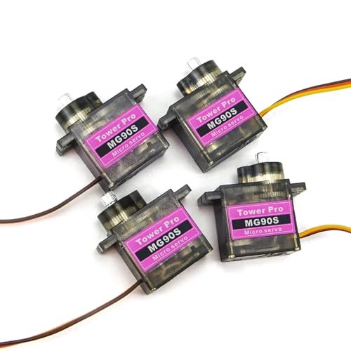 MG90S 4PCS 9G Micro Servo Motor Metal Geared for Arduino RC Plane Autopilot Smart Robot Car Helicopter Boat Raspberry Pi Projects