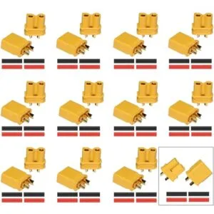 Genuine RC X60 Battery Plugs 10 Pairs XT30 Female and Male Connector with Shrink Tubing for Drones Cars and LiPo Batteries