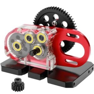 EPINON Acrylic LCG 2.Low Transmission Overdrive Gearbox with Skid Plate and 15T Motor Gear for 1/10 AXIAL SCX10 I II RC Crawler Car DIY Upgrade Accessories Featuring RC II 5 Gross Motor