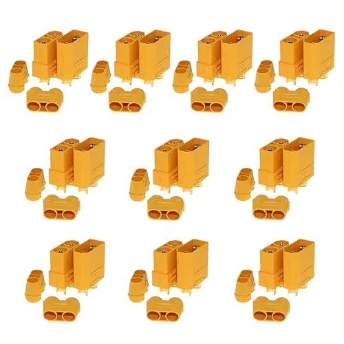 QIAN ZI QIU 10 Pair XT90H XT90 Connector with Solder Point Cover Cap The Best RC Car Charger for Lipo Battery Motor and RC Truck