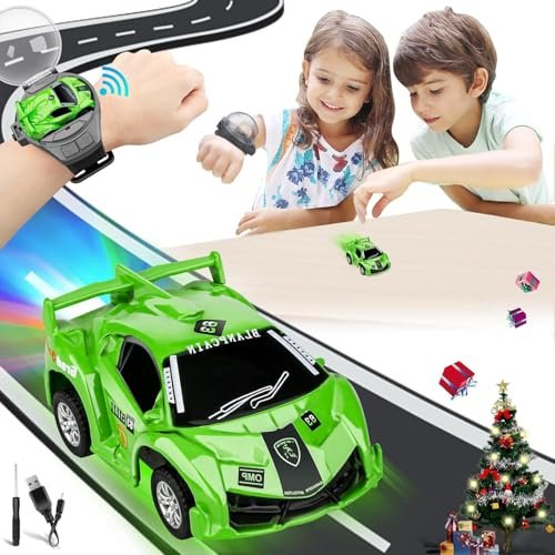M&HONG New Bright RC Trophy Truck Mini Watch Remote Control Car Toy for Kids 2.4 Ghz 50m Long Distance USB Charging