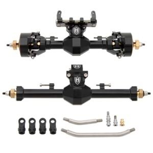 MEUS RACING SCX24 Axles Isokinetic 3 Section CVD 52 Degree Max Steering Angle 5mm Widened RC Axles for Axial SCX24 Deadbolt C10 JLU Gladiator Bronco 1 24 RC Crawler Front and Rear Black