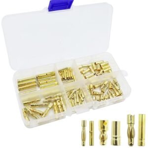 HOPLEX RC Bullet Connectors 2mm 3.5mm 4mm Male Female Gold Plated Banana Plug for Blackfoot RC Body ESC Motor Wire 104PCS
