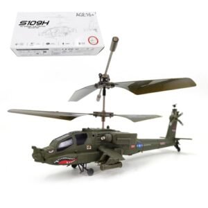 LOCHE Remote Control Helicopter, S109H Helicopter RC Aircraft Model with Bright Night Navigation Lights, 2.4G RC 3CH Dual-Prop Gyro Stabilized RC Helicopter Model Toy Gift - RTF Edition