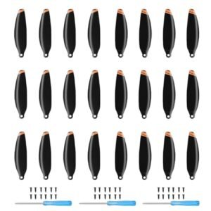 Tosiicop Quiet RC Boat Propeller 24PCS Replacement Parts for DJI Mini 4K Low Noise Quick Release Wings Mavic Mini 2 Series 4726FM Drone Accessories with Screwdrivers Orange