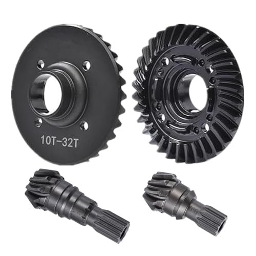 BRKRC Carbon Steel Front and Rear Differential Gear Set Pinion Gear Overdrive 32T 10T for New Bright Monster Truck RC 1/5 Tra X Maxx 6S X Maxx 8S XRT 8S Upgrades