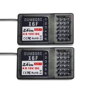 DUMBORC X6F Receiver 6 Channels 2.4GHz for RC Trucks Towing Boats Compatible with X4 X5 X6 Transmitters Long Range Control