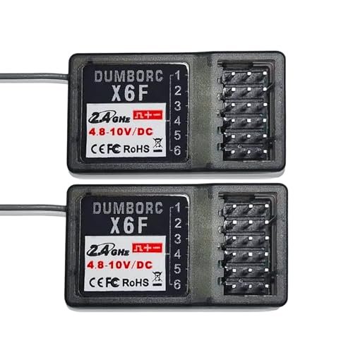 DUMBORC X6F Receiver 6 Channels 2.4GHz for RC Trucks Towing Boats Compatible with X4 X5 X6 Transmitters Long Range Control