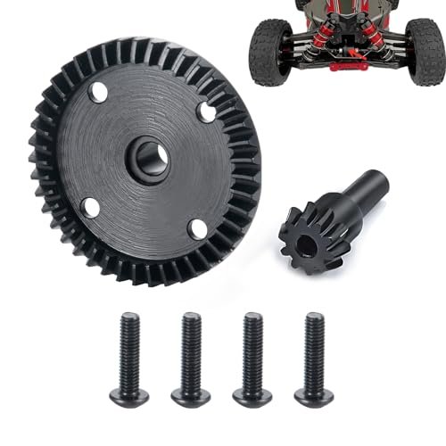 BRKRC Carbon Steel 1/8 Scale RC Differential Gear 43T 10T Gearbox Set for Arrma Kraton Notorious Outcast Talion 6S BLX Typhon6S TLR Fireteam Mojave 6S BLX 4WD