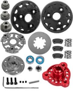 RCarmumb Kit RC Helicopter Turbine Raw 700 Upgrade Gear Set for 1/10 Slash 2WD VXL Rustler Stampede Bandit 2WD VXL XL5 48P 83T Spur Gear with 21T 23T 25T Slipper Clutch Rebuild Kit Pressure Plate Red