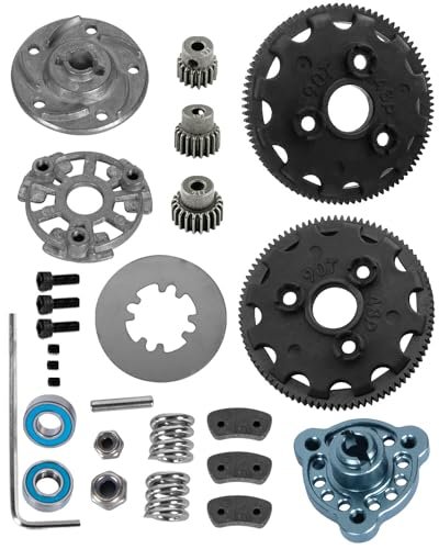 90T 48P Spur Gear with 17T 19T 21T Pinions Gear and Slipper Clutch Upgrade for Traxxas 1/10 Slash Rustler Stampede Bandit 2WD VXL