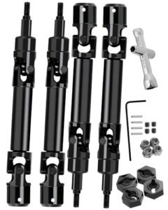 RCHuiWow Paint RC Driveshaft Axle Upgrades for 1/10 Arrma Granite Senton 4x4 3S Blx Mega 550 Vorteks 3s blx Harden Steel Drive Shafts CVD with Hex 4PCS Black