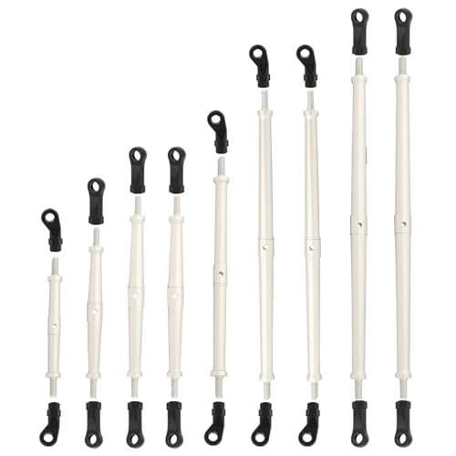RZXYLRC 9pcs Aluminum Alloy Link Rod Chassis Kit for 1/10 RC Car Axial SCX10 III JT Gladiator Upgrade Part Silver Custom RC Car Body Painting