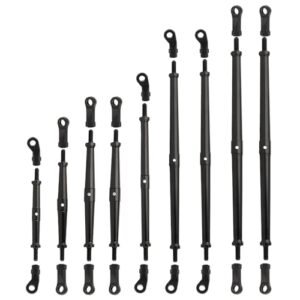 RZXYLRC 9pcs Aluminum Alloy Link Rod Chassis Kit for 1 10 RC Car Compatible with Audi R8 RC Car Body Upgrade