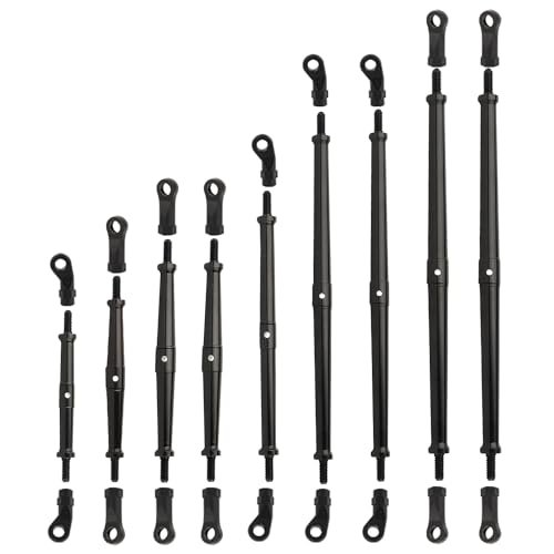 RZXYLRC 9pcs Aluminum Alloy Link Rod Chassis Kit for 1/10 RC Car Compatible with Audi R8 RC Car Body Upgrade