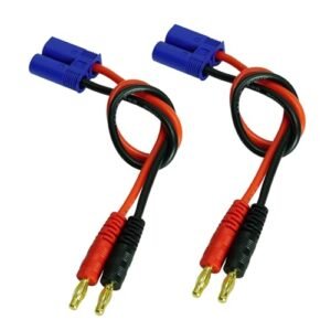 FLASH HOBBY EC5 Connector to 4mm Banana Plugs 14AWG RC Battery Charger Cable Lead 20CM 2PCS for RC Hobby Sweden Enthusiasts
