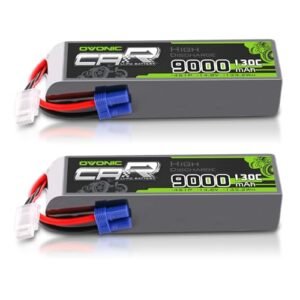 OVONIC 19.2 Volt RC Battery 9000mAh 4S LiPo Battery with EC5 Connector 2 Pack