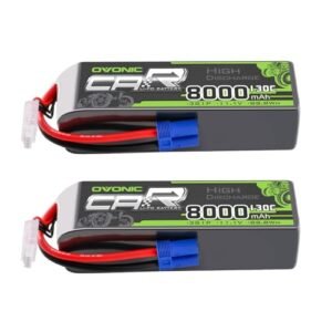 OVONIC 3S LiPo Battery 8000mAh 11.1V 130C with EC5 Connector 2 Pack