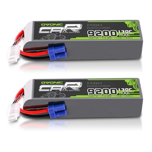 OVONIC 4S LiPo Battery 9200mAh 14.8V 130C RC Battery with EC5 Connector Perfect for RC Fest Monticello IL