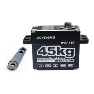GOTECK 45KG Coreless Digital Servo Large Torque 8.4V Full Metal Gear IP67 Waterproof Steering Servo for Robot Coupe RC 2000 Parts 1/6 1/8 1/10 RC Crawler Car Boat Truck