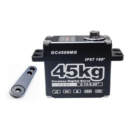 GOTECK 45KG Coreless Digital Servo Large Torque 8.4V Full Metal Gear IP67 Waterproof Steering Servo for Robot Coupe RC 2000 Parts 1/6 1/8 1/10 RC Crawler Car Boat Truck